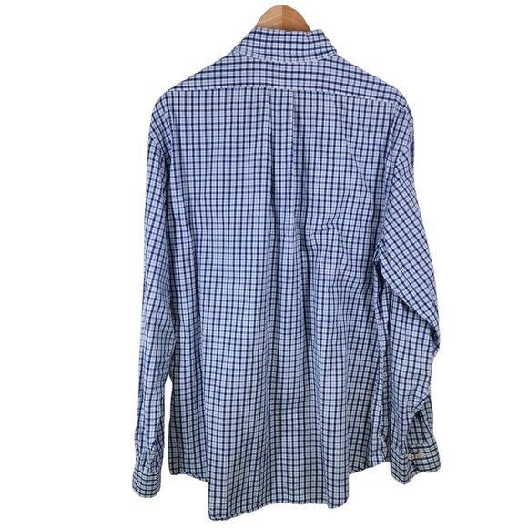Brooks Brothers Regent Blue Gingham Print Dress Shirt Button Front Men's Size XL - Picture 2 of 8